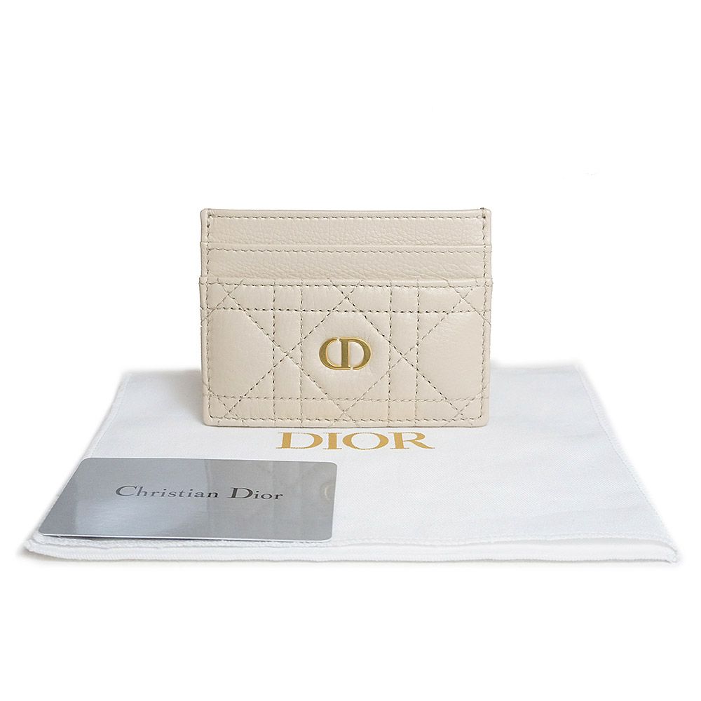 ディオールカロカードーホルダー「サンドベージュ」グレージュ系新品未使用おまけつき DIOR | Lady Dior Freesia カードホルダー カナージュ パテント