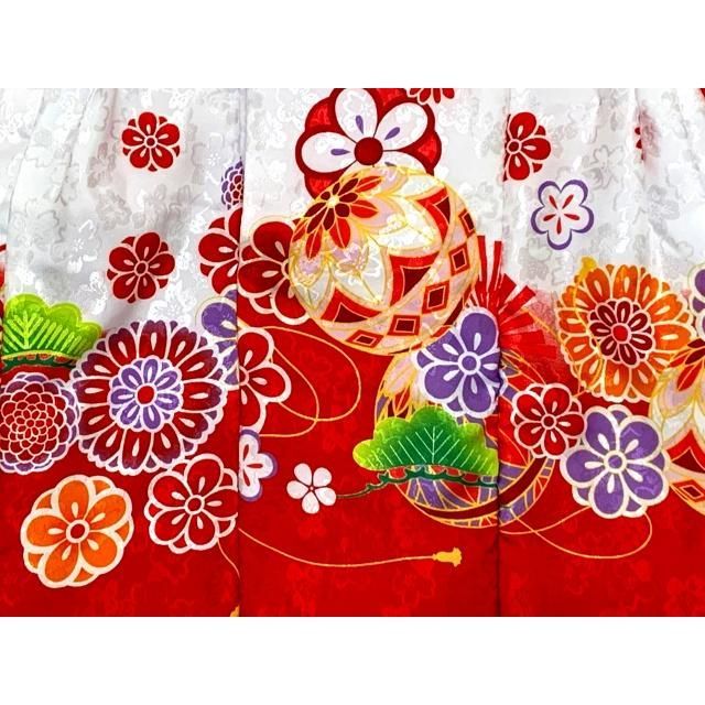 七五三 着物セット 3歳女の子　赤と青の花柄 七五三 着物セット 3歳女の子 赤と青の花柄 七五三 着物 3歳