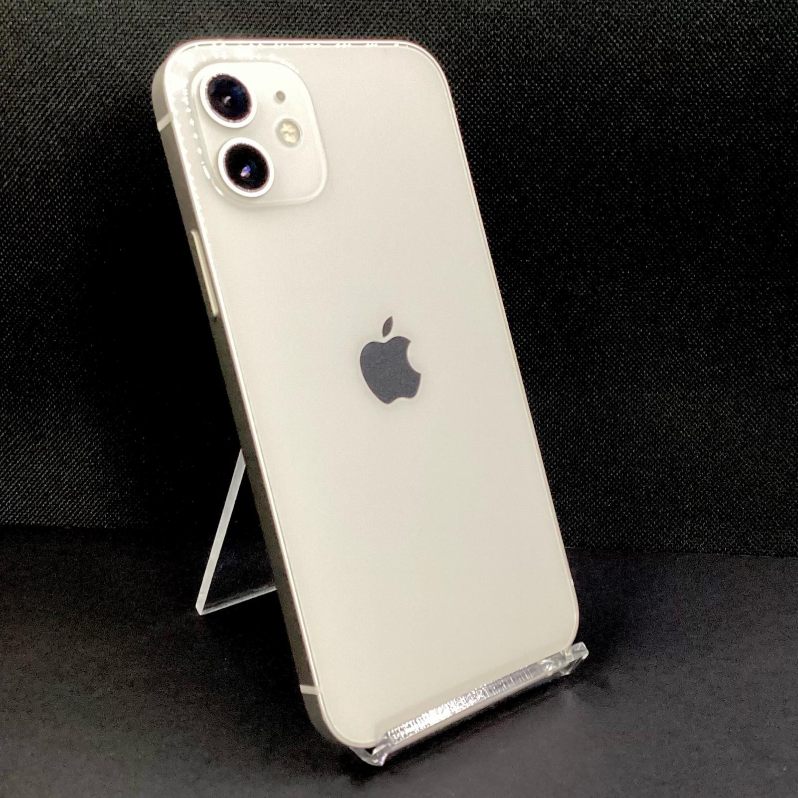 【全額返金保証】【最速発送】Apple iPhone 12 128GB ホワイト docomo SIMフリー 動作確認済 80% 白ロム