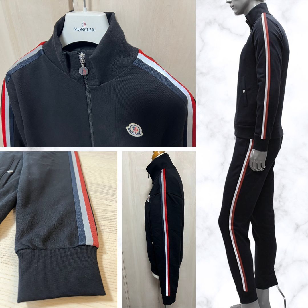 新品未使用タグ付き☆MONCLER ストライプライン トラックジャージ S　黒 ☆新品未使用タグ付き☆MONCLER ストライプライン トラック