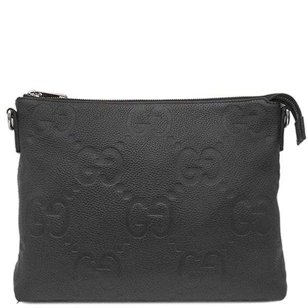 グッチ GUCCI 2WAYバッグ ジャンボ GG ミディアム クロスボディバッグ レザー ブラック シルバー金具 黒 ショルダーバッグ クラッチ 696009 AABY7 1000 箱