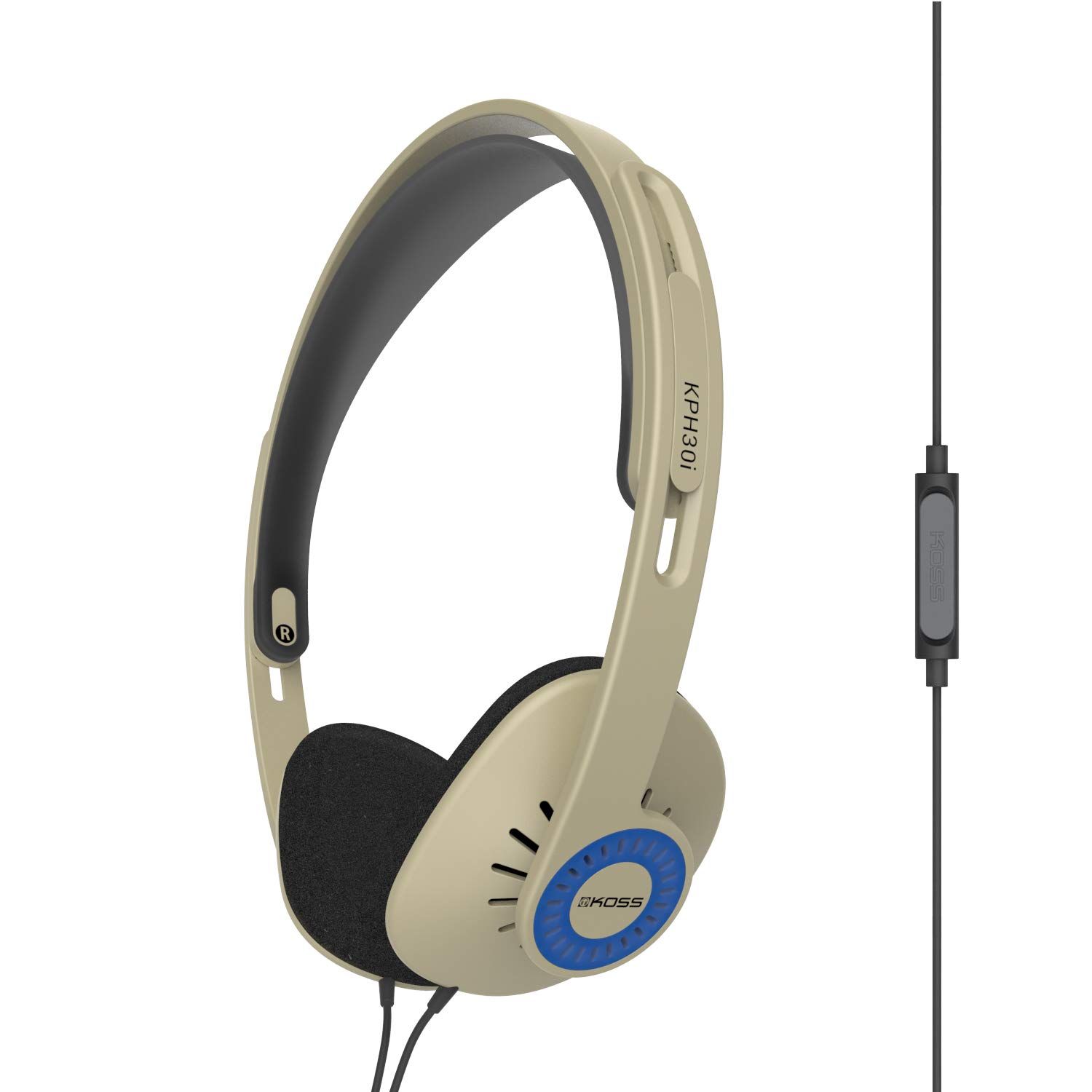 Koss KPH30i オンイヤーヘッドホン インラインマイク-リモコン 軽量 重低音 KPH30i