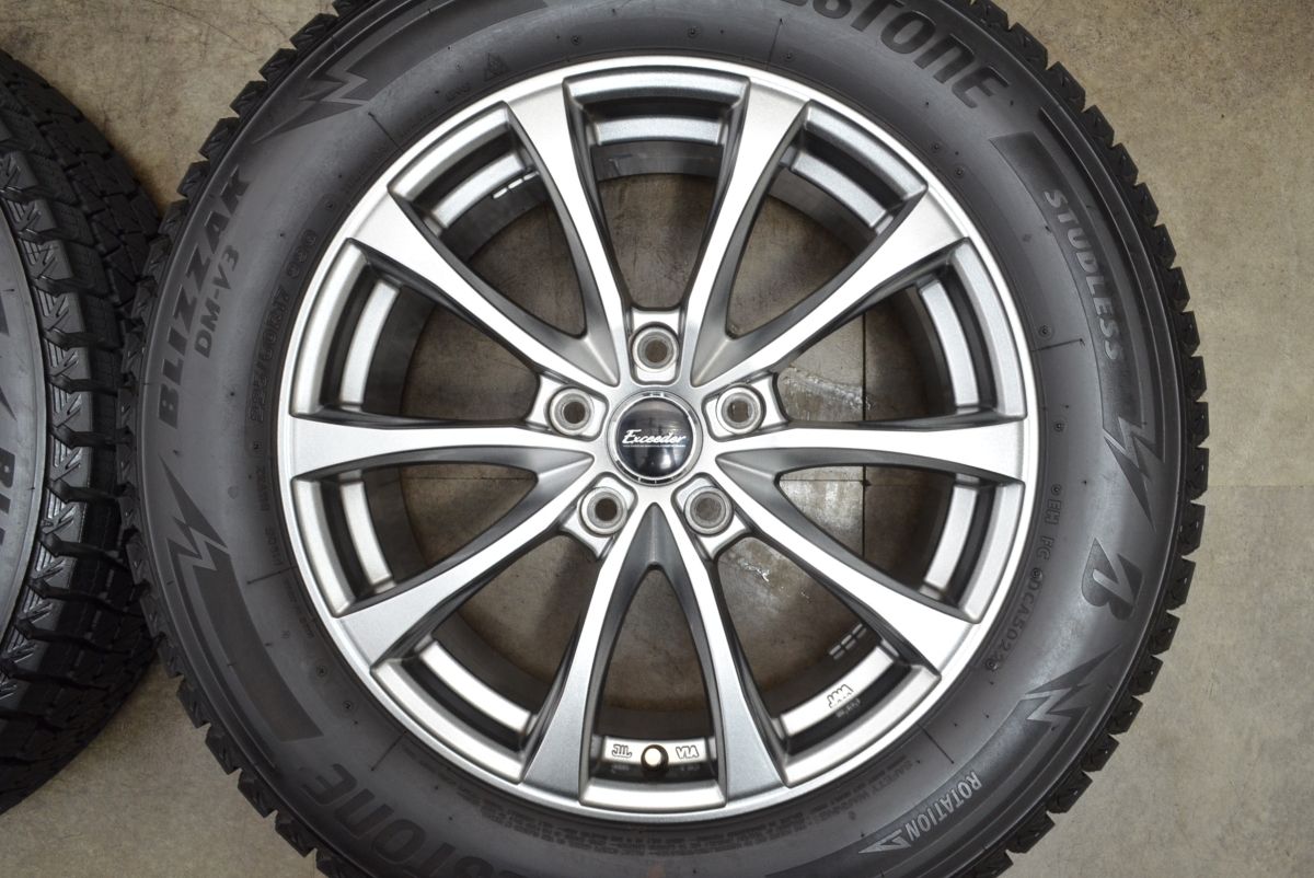 使用僅か バリ溝 EXCEEDER 17in 7J 48 PCD114.3 ブリヂストン ブリザック DM-V3 225 60R17 エクストレイル SKフォレスター C-HR FFCRYSTALESIA_COM