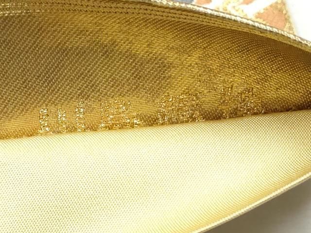 平和屋着物●西陣　川島織物　六通柄　本袋帯　菱花文　金糸　引箔　正絹　逸品　CAAR7981hy 平和屋着物○西陣 川島織物 六通柄 本袋帯 菱花文 金糸 引箔 正絹 逸品