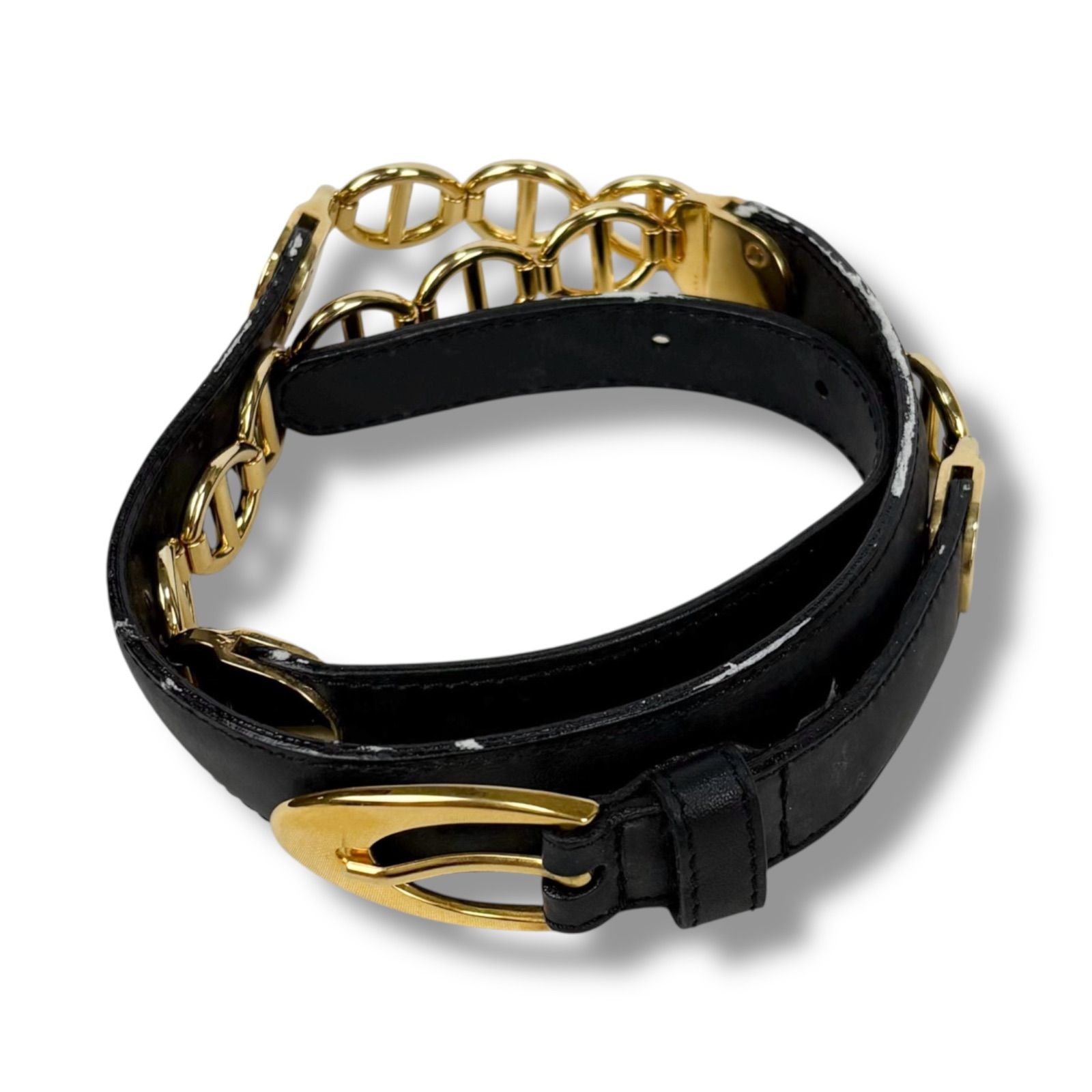 クリスチャンディオール Christian Dior レザー チェーンベルト