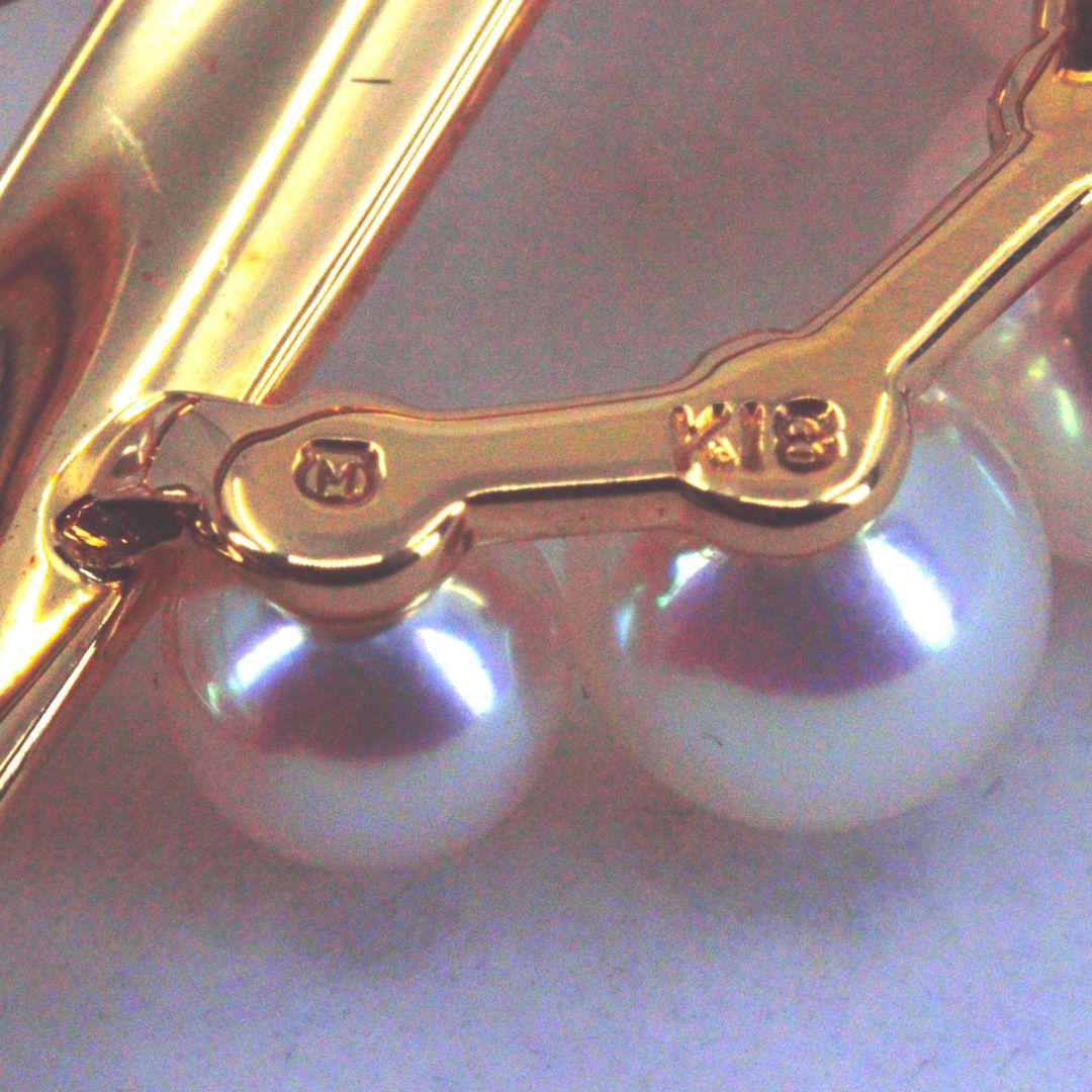 MIKIMOTO ミキモト K18 パールブローチ パール11粒 - メルカリ