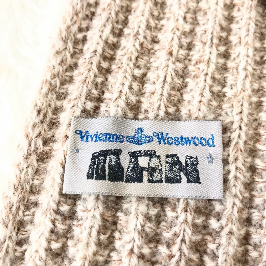 Vivienne Westwood MAN マフラー オーブ 毛糸 ニット 刺繍ロゴ