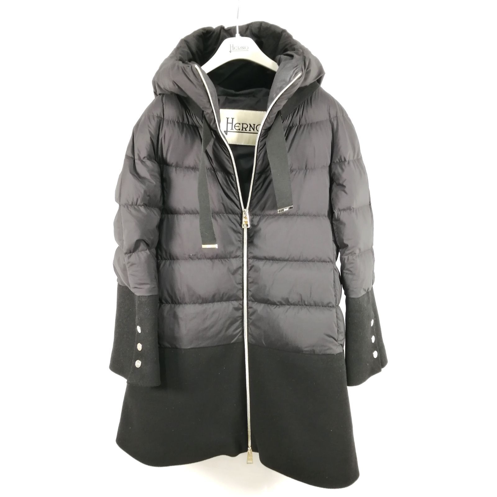 HERNO ダウンコート Aライン 9300 サイズ 40 ブラック 黒 レディース 