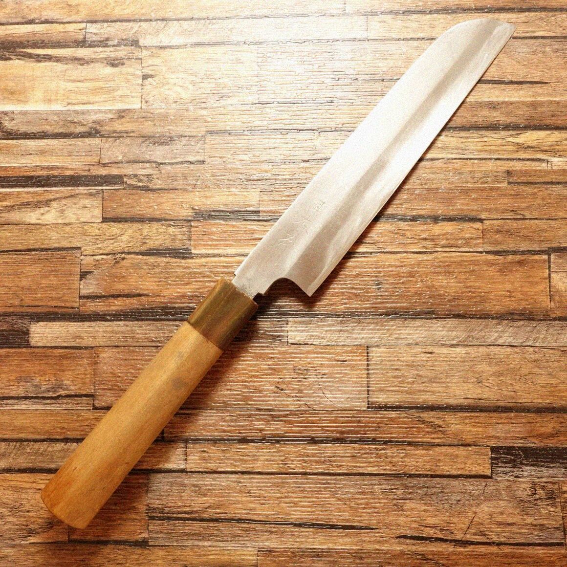 イヅツキ木屋 鎌薄刃包丁 研ぎ済 水牛柄 片刃 丁寧使用品 225mm