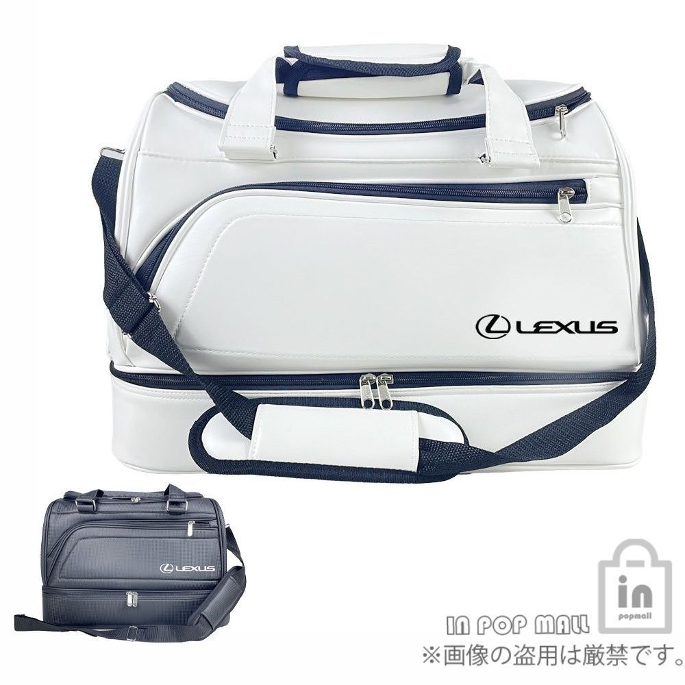 LEXUS レクサス ボストンバッグ ゴルフ男女兼用 収納ポケット付　ホワイト 送料無料 レクサス LEXUS ボストンバッグ ゴルフ服バッグ ゴルフ
