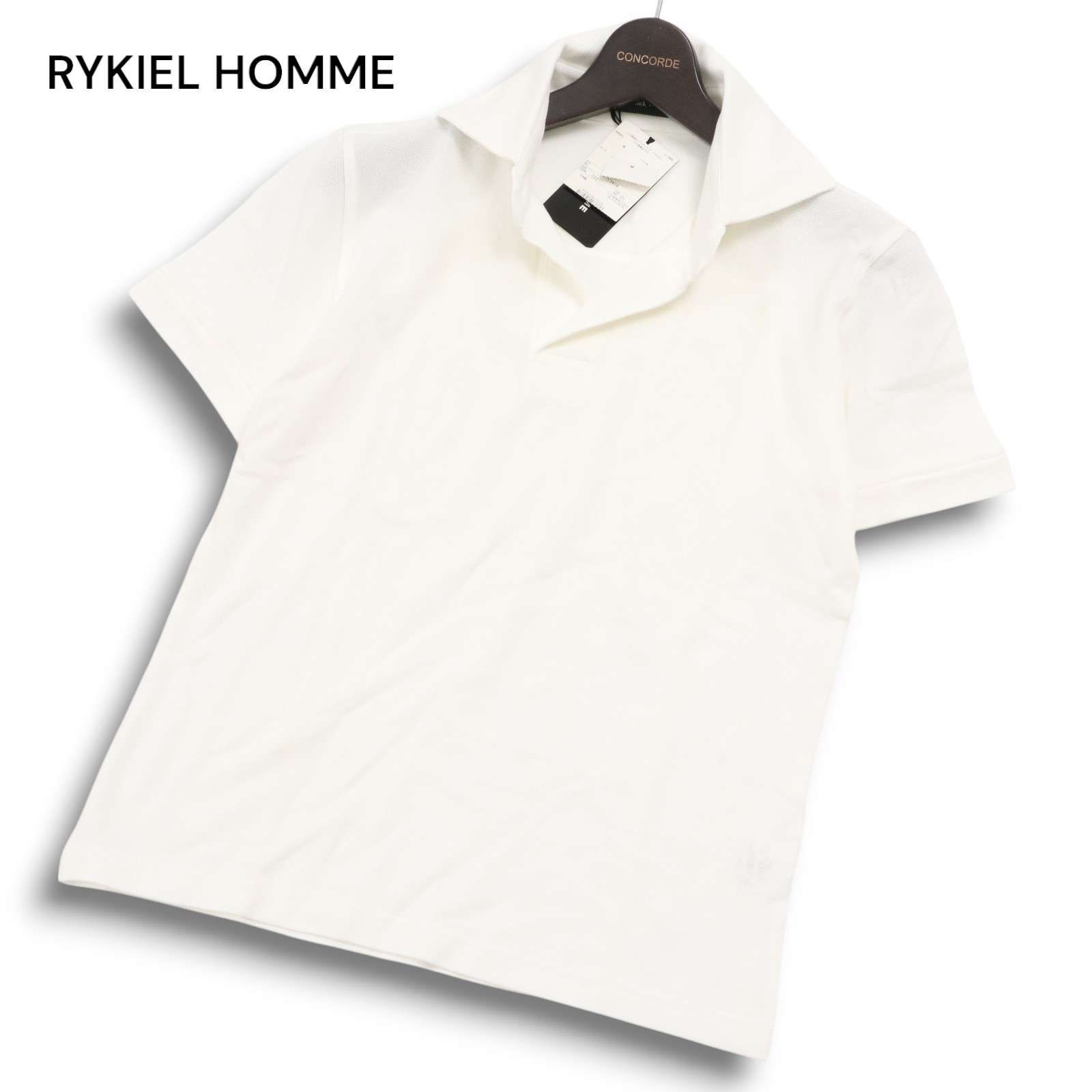 [新品/未使用] SEINSE スキッパーホワイト ポロシャツ半袖 綿 XL 未使用☆ RYKIEL HOMME リキエル オム 春夏 半袖 鹿の子