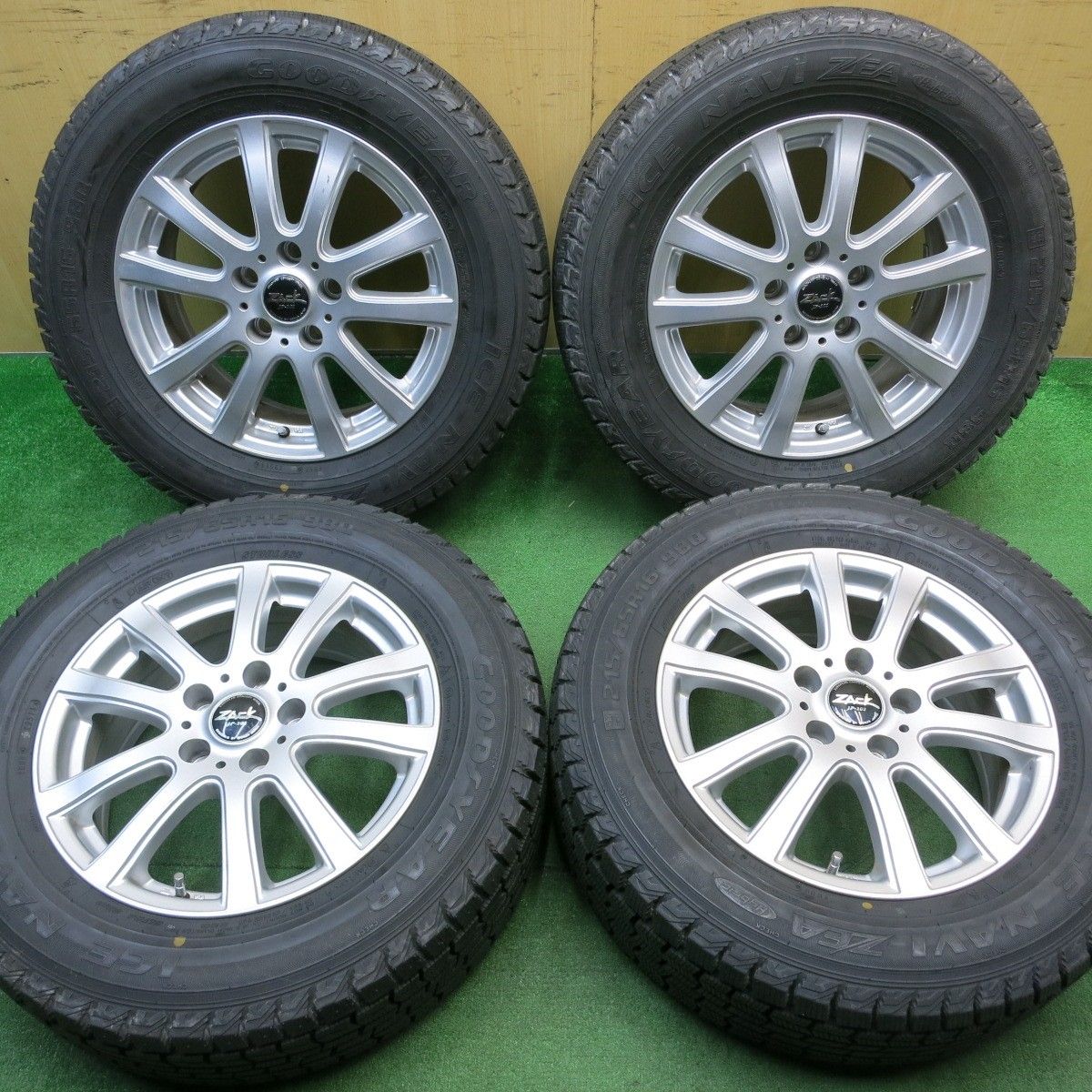 超バリ溝 キレイ ほぼ10分 スタッドレス 215|65R16 グッドイヤー アイスナビ ZEA ZACK JP-101 MONZA ザック 16インチ PCD114.3|5H 5042802NJス