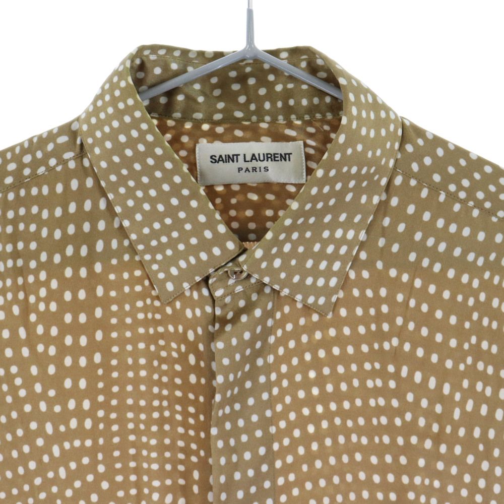 SAINT LAURENT PARIS (サンローランパリ) ポルカドット柄 シルク長袖 