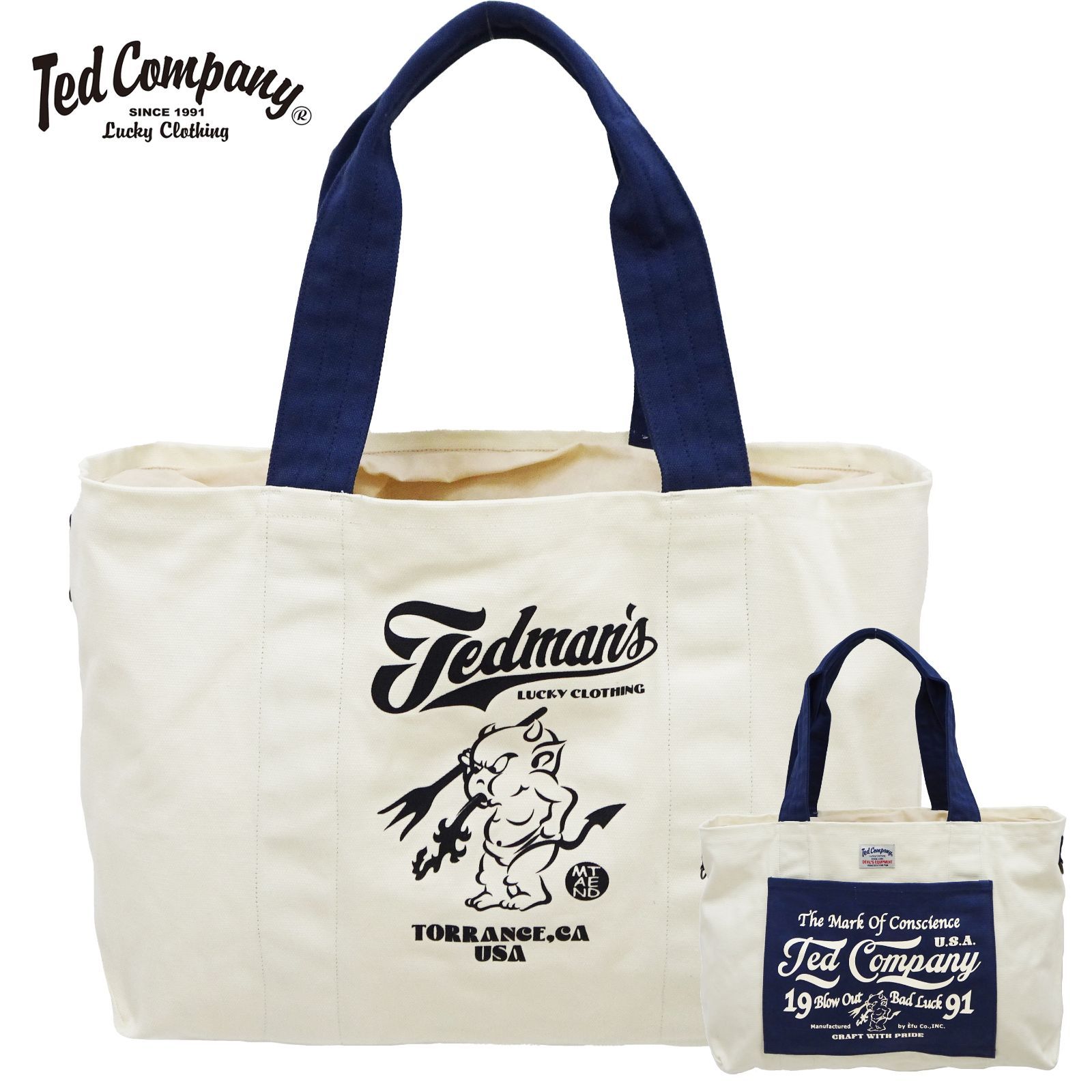 テッドマン TDBG-1600 キャンバス トートバッグ TEDMAN ラッキーレッド 