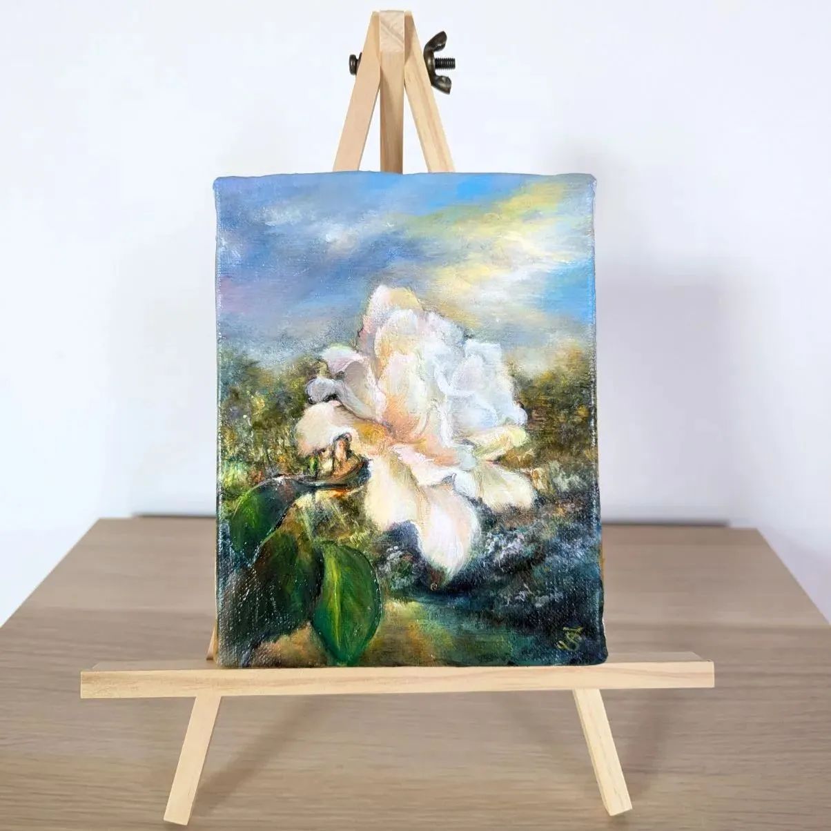 バラ風景画 painterTMK 真筆 花の絵 油絵 インテリア 画家本人