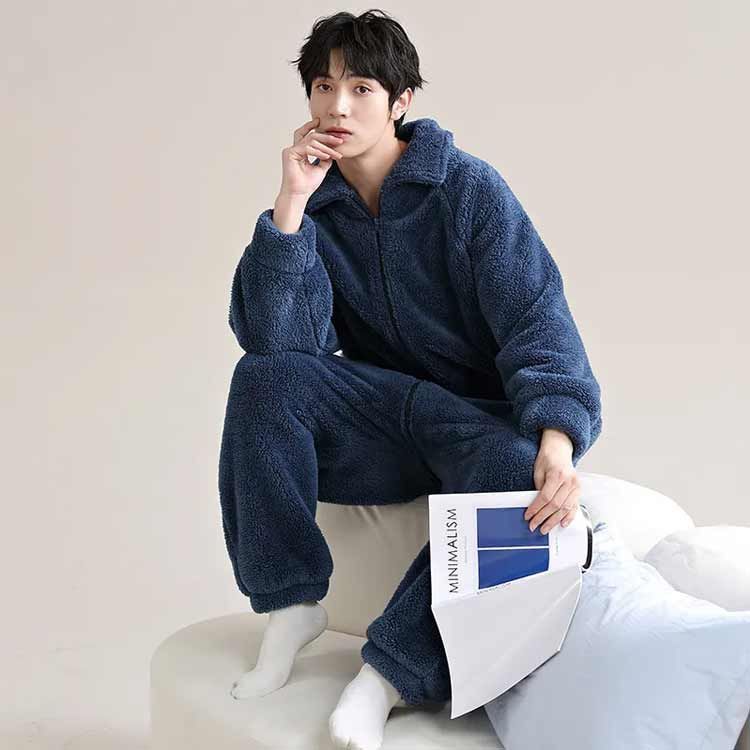 ペアパジャマ もこもこ 冬 着る毛布 フード付き カップル ペアルック 