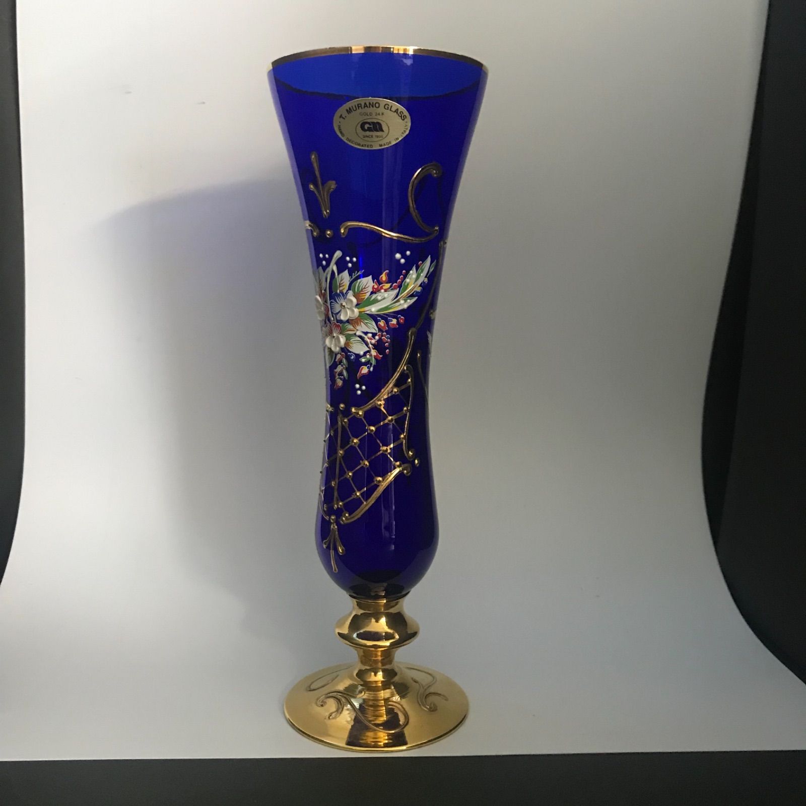 T.MURANO GLASS ゴールド24K 花瓶 - メルカリ