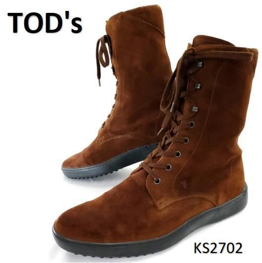 【未使用・展示品】TOD'S トッズ ゴンミーニ スウェード レースアップブーツ 美品】人気 TOD'S トッズ レースアップブーツ ウィンターゴン
