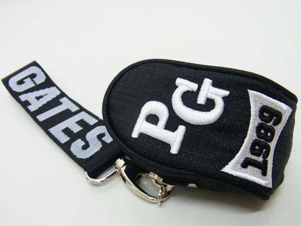 PEARLYGATESパーリーゲイツPGロゴオールブラックボールポーチ フリー黒