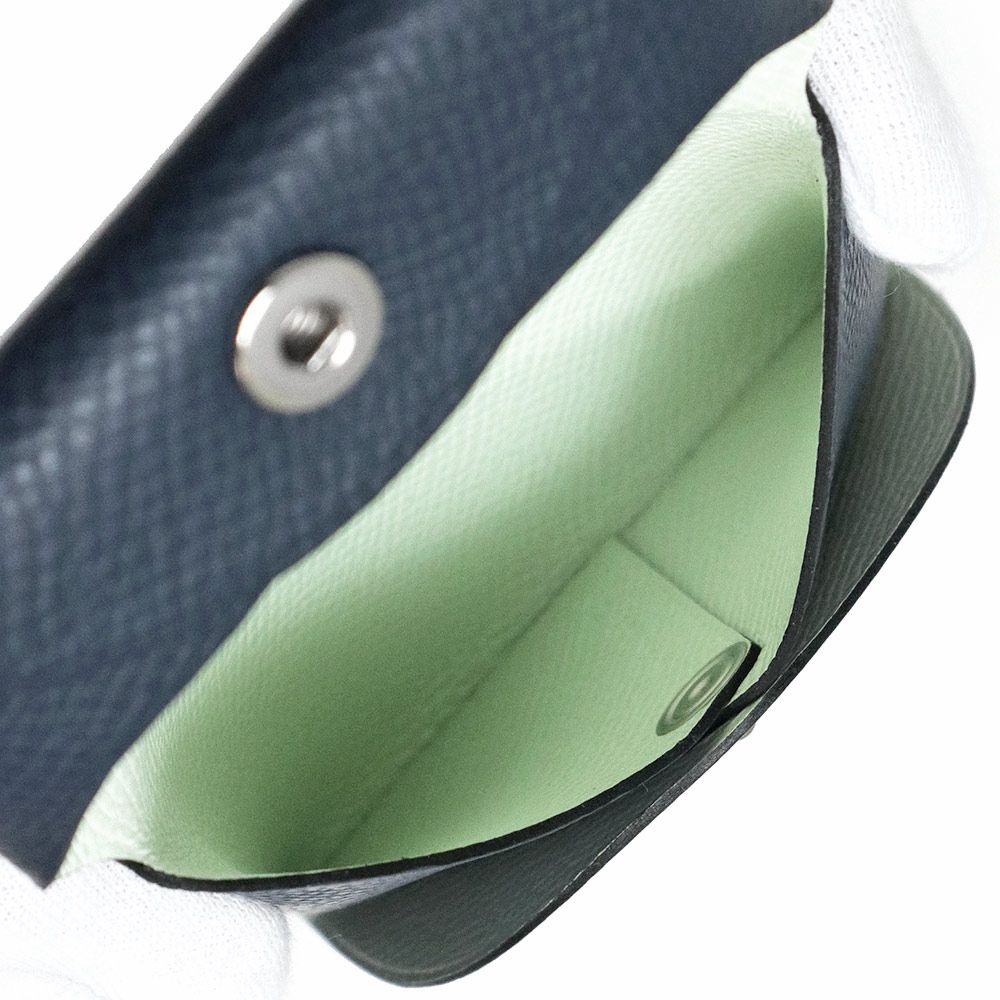 HERMES エルメス バスティア B刻印 コインケース グリーン レザー