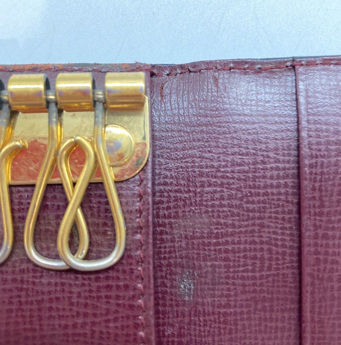 ☆カルティエ Cartier キーケース6連 マストライン レザー レッド系