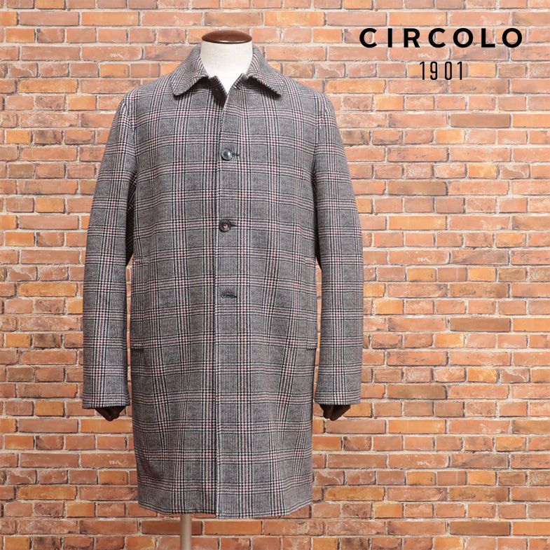 秋冬/CIRCOLO 1901/54サイズ/バルカラー コート CN2419 ジャージー快適 グレンチェック柄 レトロ 新品/黒×赤/jk101/ -  メルカリ