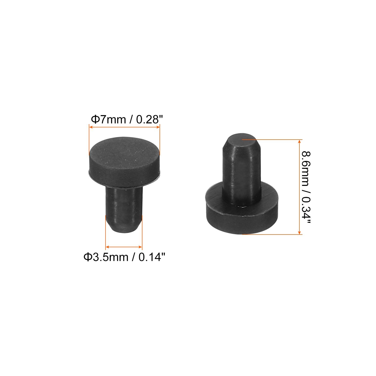 uxcell シリコンゴム製ソリッドプラグ ソフトフレキシブルストッパー 3-3.5mm穴用 黒 24個