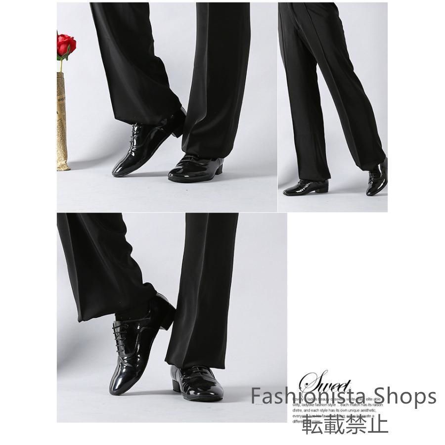 美品 Ads 社交ダンスシューズエナメル 男性用25.0 ブラック danceshoes_sk615