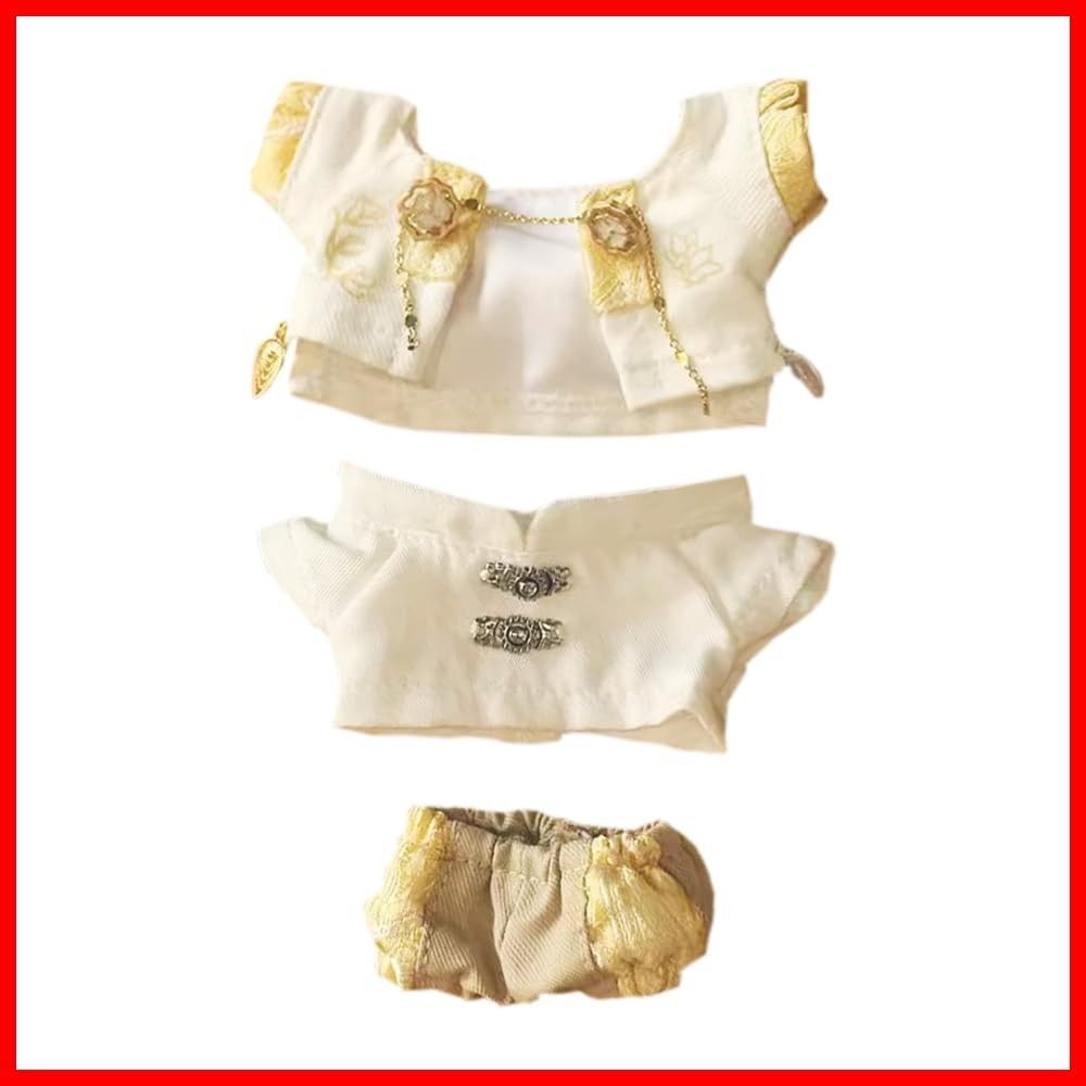 【人気商品】ぬいぐるみ niannyyhouse　10cm 服　上着　ホワイト　シャツ　ズボン　アンティーク衣装セット　綿人形　着せ替え　ドールアクセサリ