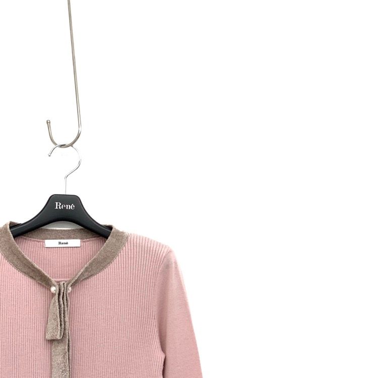 Rene ルネ ニット トップス パールボタン ピンク 36 6032640