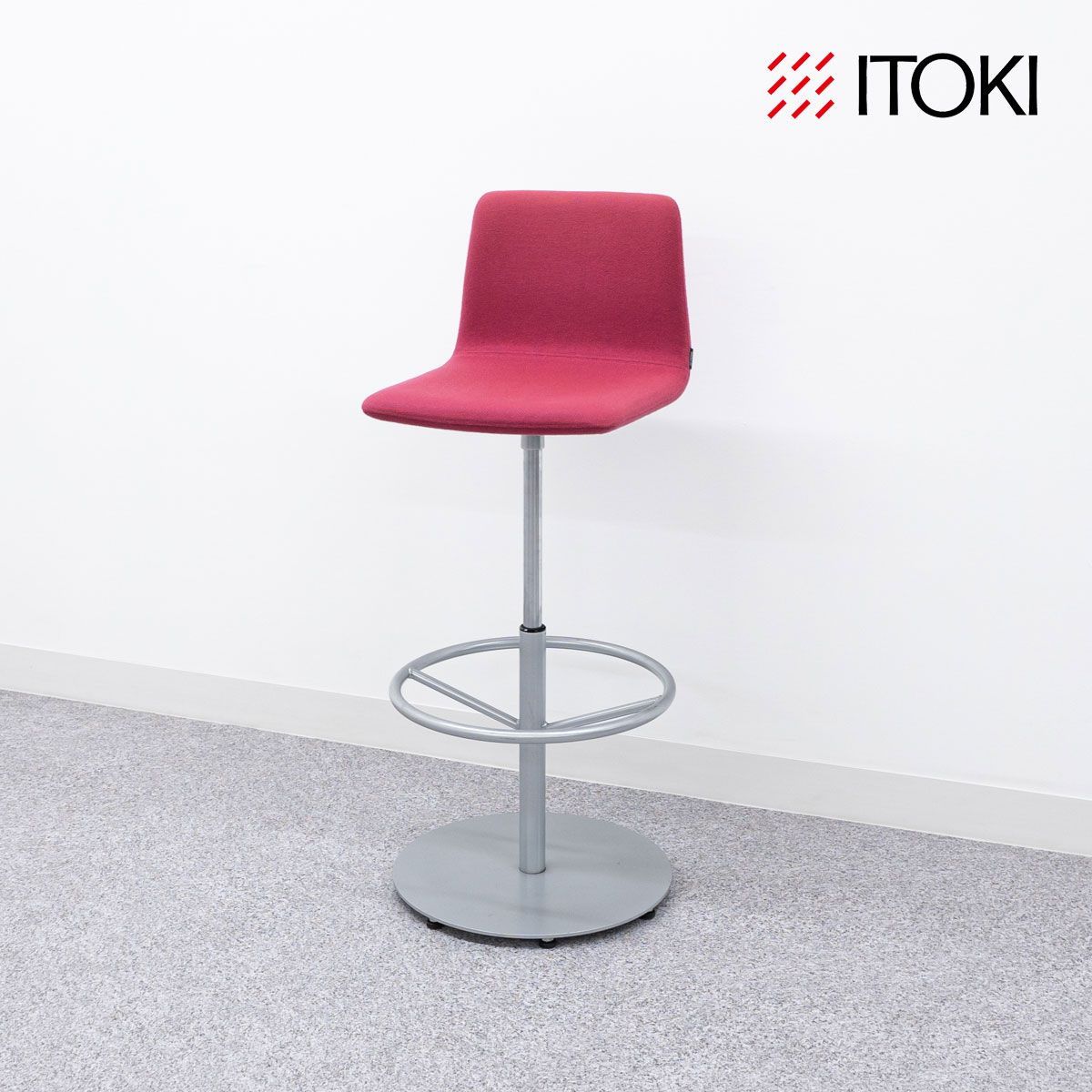 ITOKI イトーキ ハイスツールFT カウンター チェア ローバック スツール ファブリック ピンク 定価8万