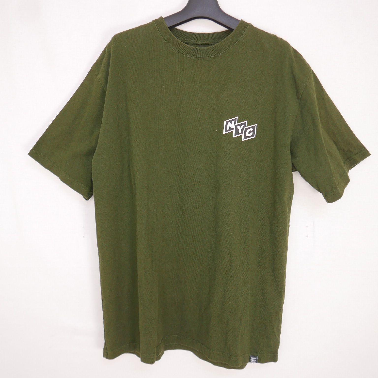 THUMPERS BROOKLYN NYC USA サンパーズブルックリン エヌワイシーユーエスエー 半袖カットソー ロゴ バック プリント Tシャツ KHAKI XL