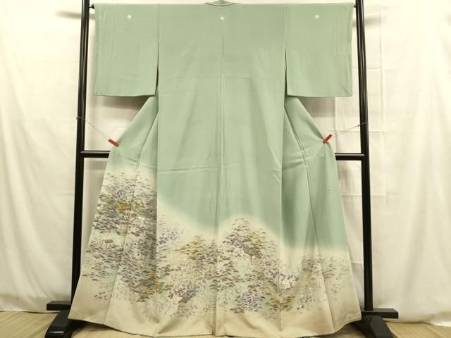 平和屋着物□豪華色留袖 友禅 作家物 風景樹林花文 松竹梅 暈