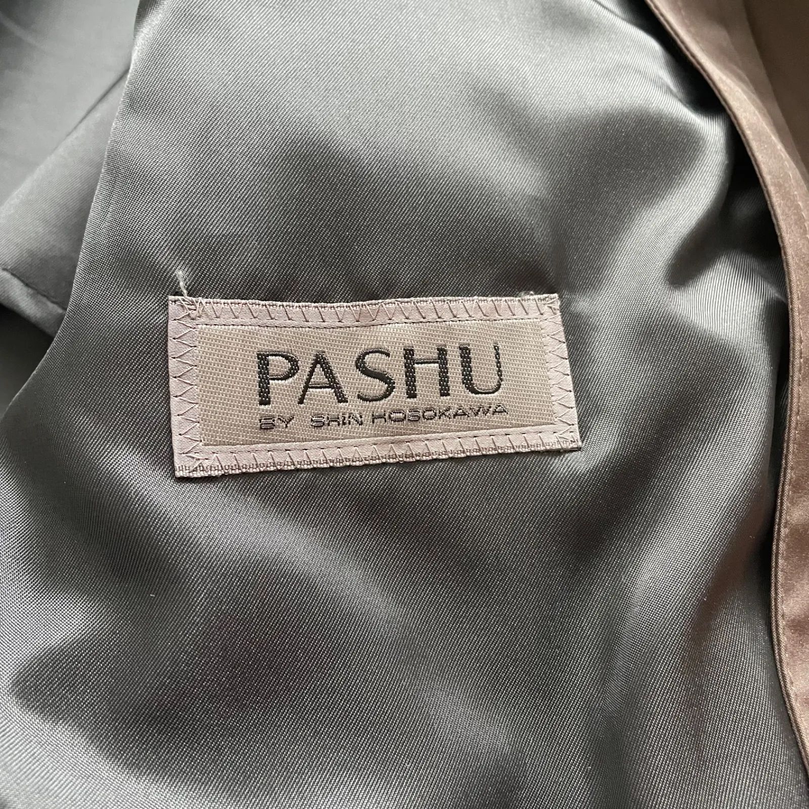 PASHU パシュ shin hosokawa ビジネスコートブラウン メンズ サイズL 