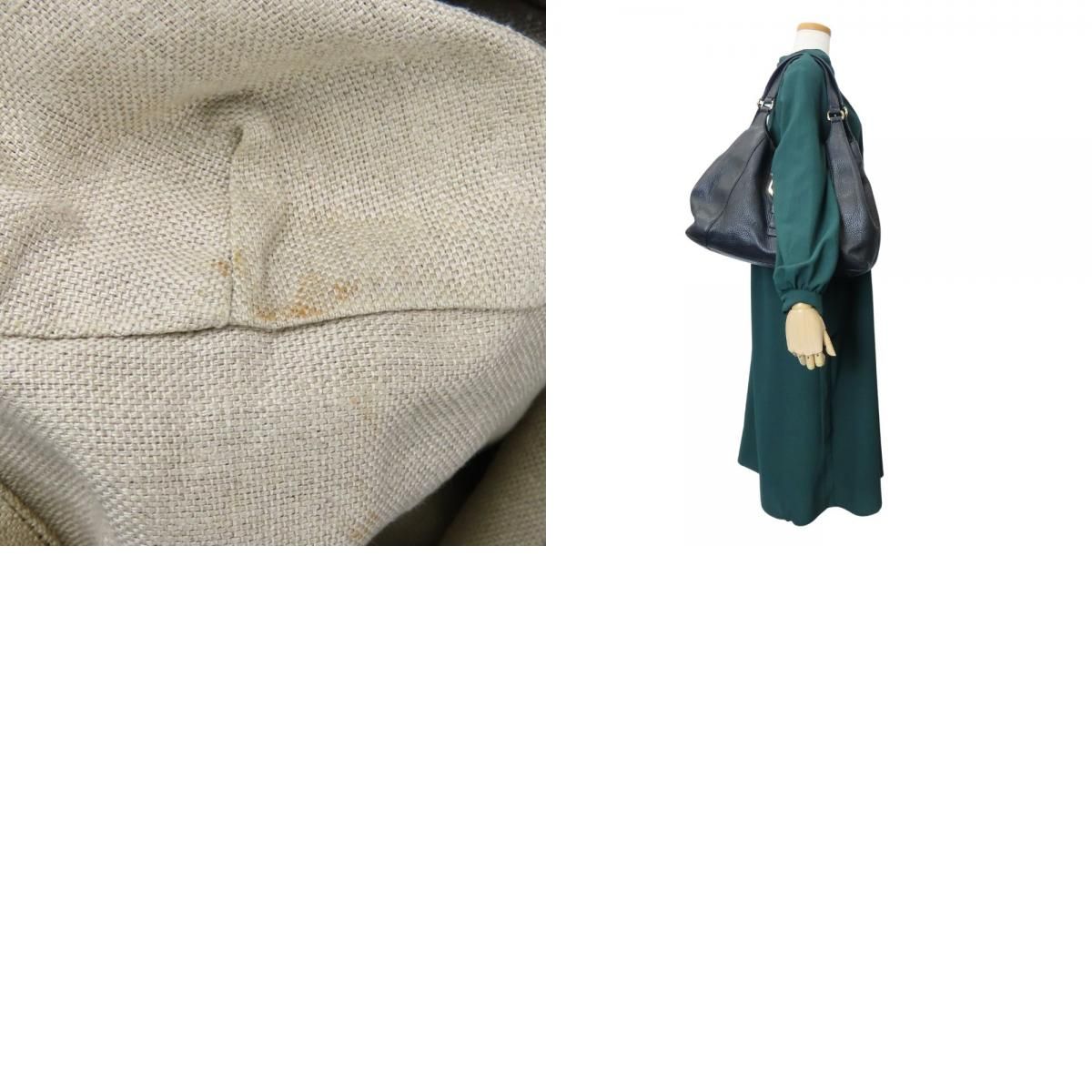 中古】 グッチ トートバッグ 268747 レザー ブラック ゴールド金具