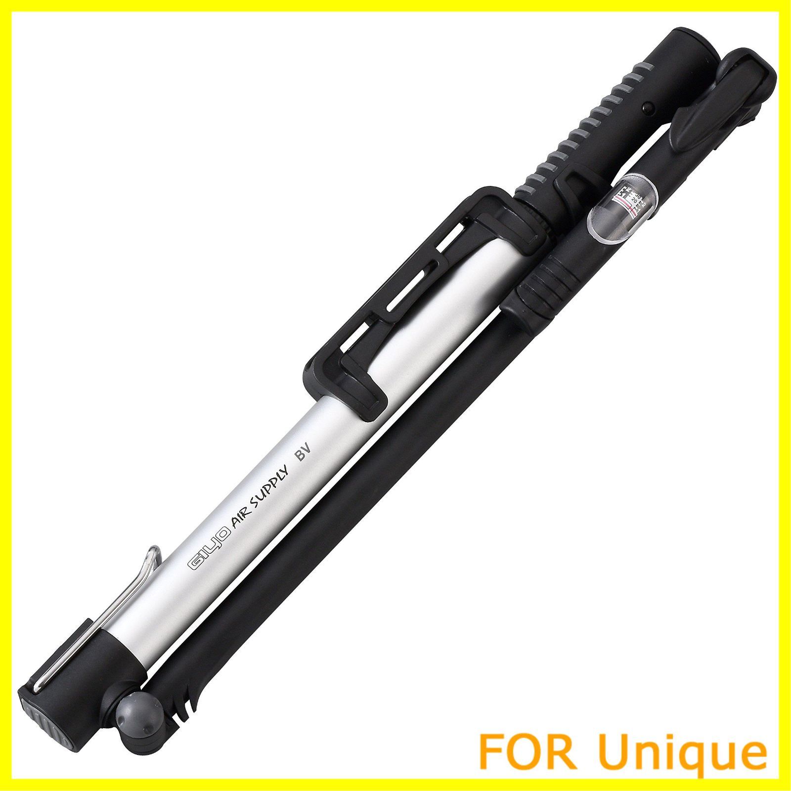 【人気商品】GIYO(ジーヨ) GIYO GM-821 アルミミニフロアポンプ携帯用IN-LINEゲージ付 仏式 米式 GM-821 シルバー フリー