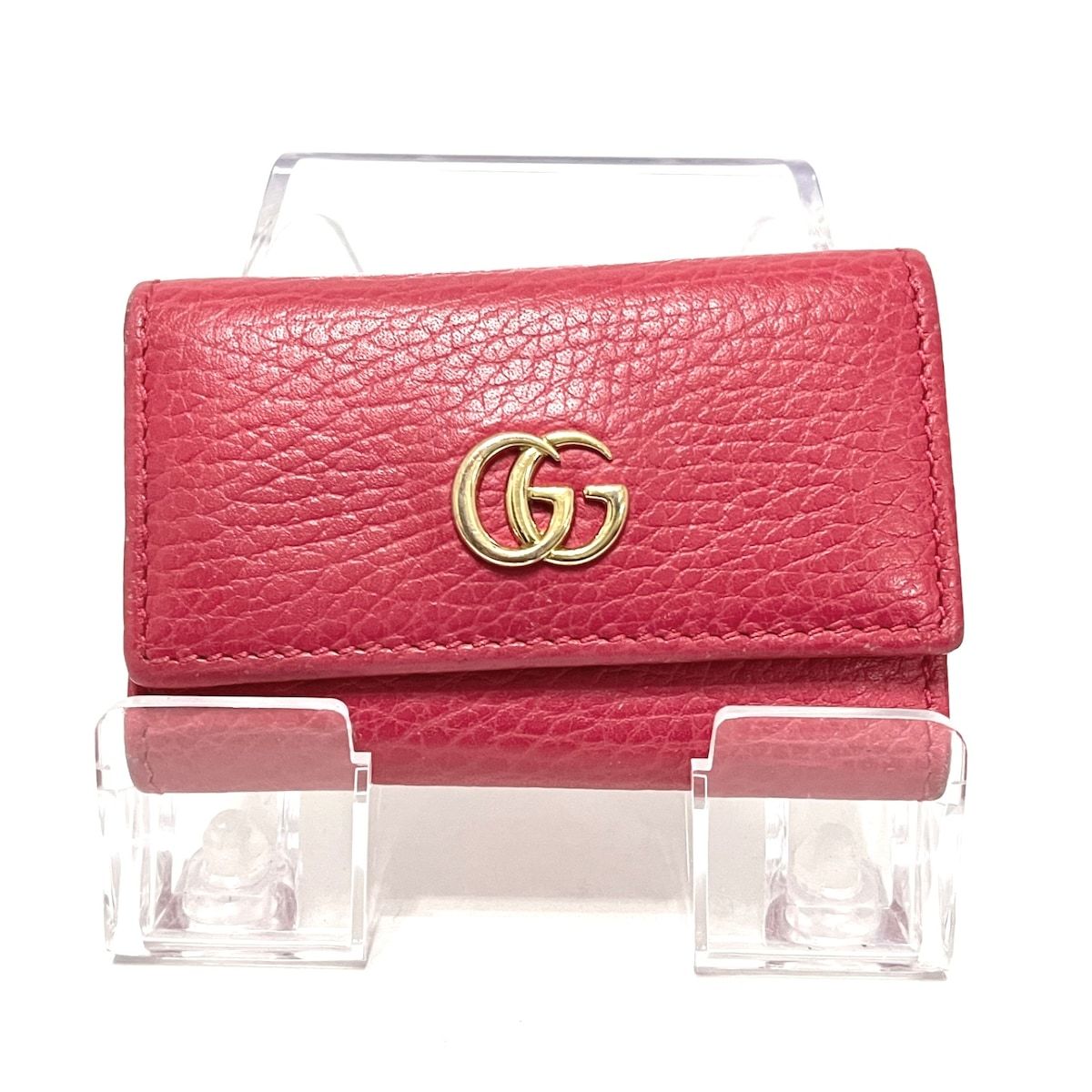 GUCCI(グッチ) キーケース GGマーモント 456118 ピンク 6連フック レザー - メルカリ