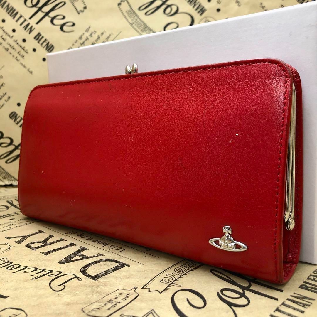 ヴィヴィアンウエストウッド 長財布 がま口 赤 オーブ FS846 - メルカリ