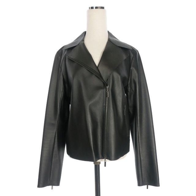レリアン Leilian ネミカ NEMIKA ラムレザー ライダースジャケット ブルゾン 長袖 11 ブラック 黒 7754180