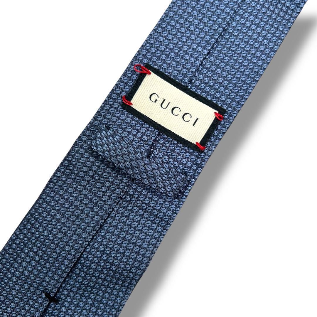 グッチ　ネクタイ　現行　ネイビー　蜂ビー　シェリーライン　美品 美品 GUCCI グッチ ネクタイ ネイビー シェリーライン 蜂 Bee