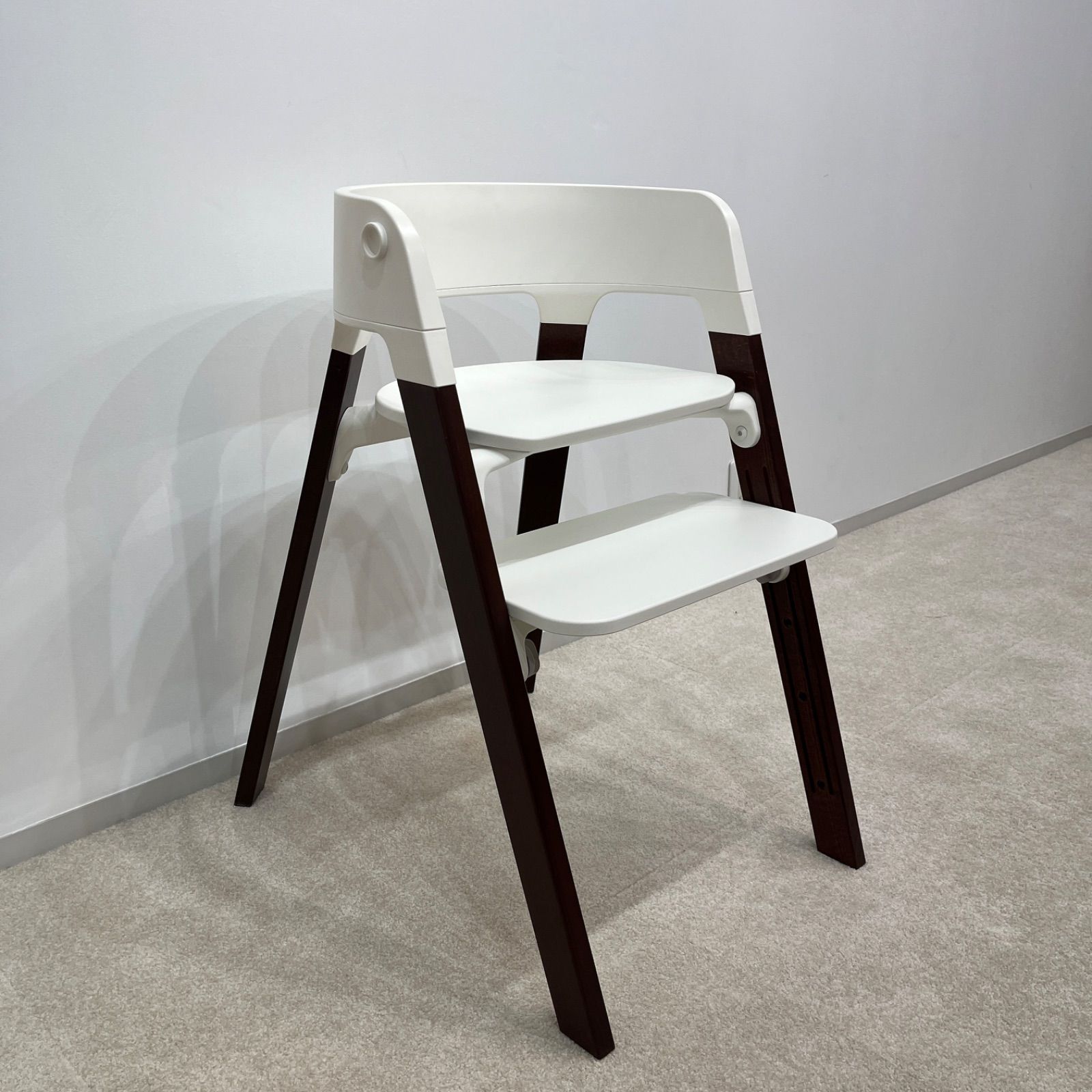 美品】ストッケ STOKKE ステップス チェアー ホワイト×ダークブラウン 