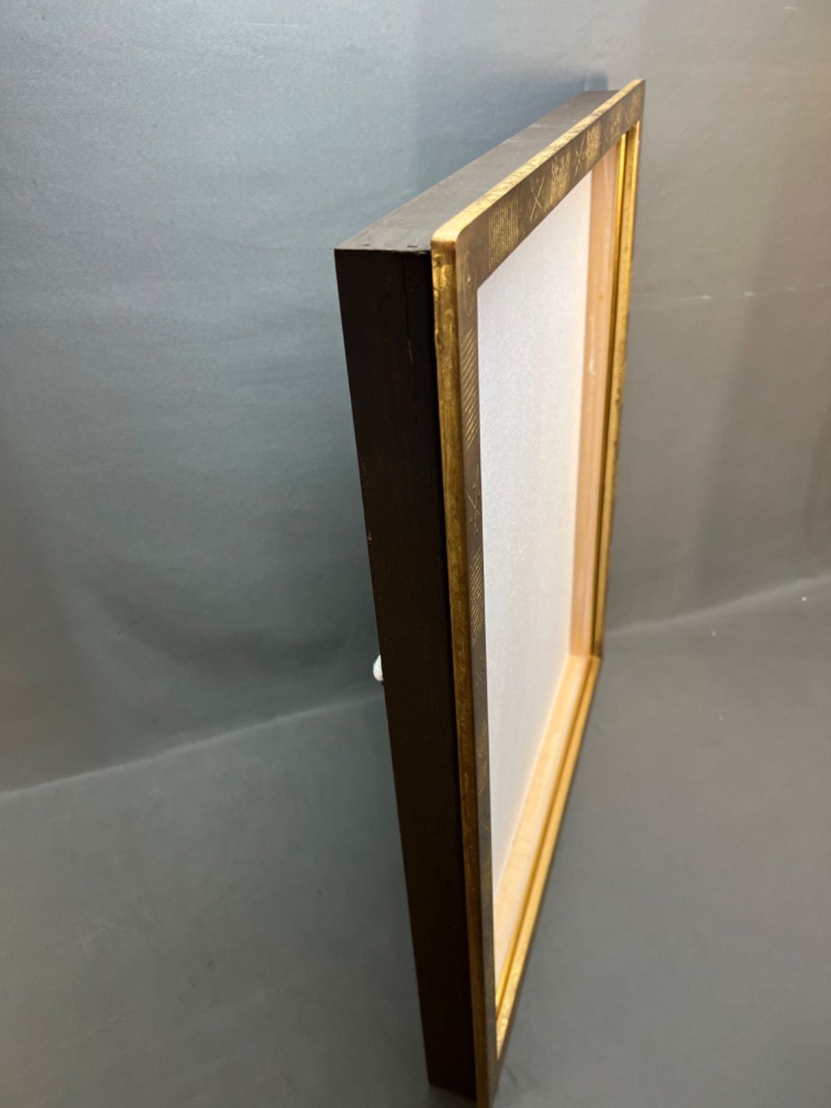 油絵用額縁(39)  F12  ゴールド　アクリル板付　天然木額-3