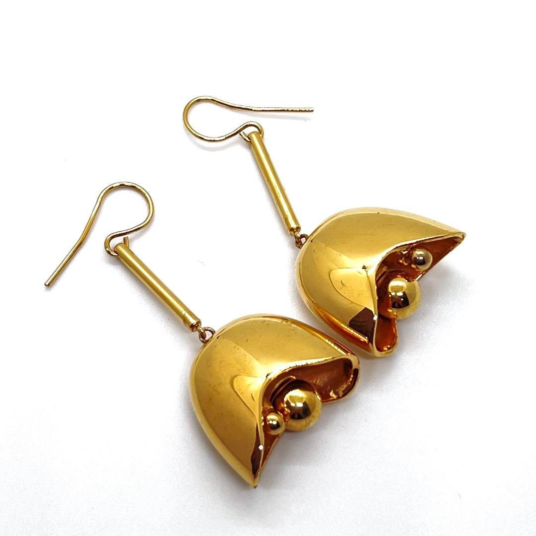 美品✨JIL SANDER ジルサンダー ピアス グラフィックフラワー ゴールド 美品☆JIL SANDER ジルサンダー ピアス グラフィックフラワー