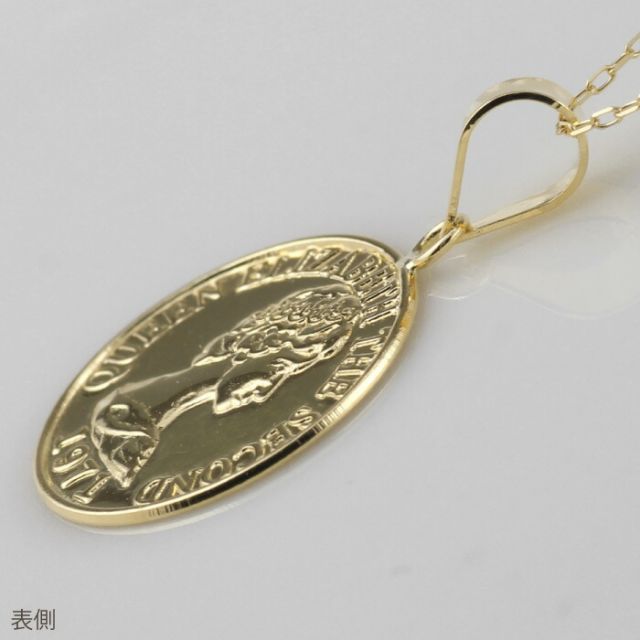 コイン ネックレス k18 18金 ゴールド プレスコイン 13mm YG 18k