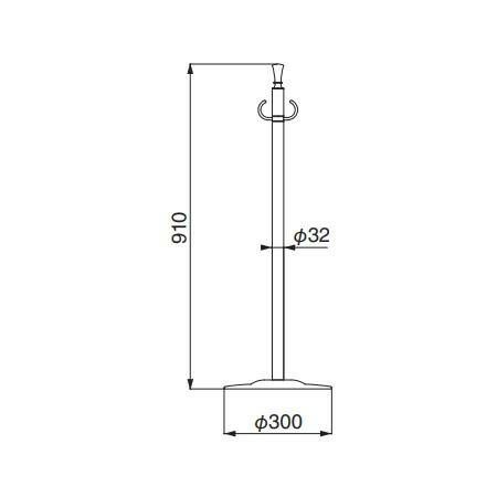 シロクマ フロアパーティションポール クローム 鏡面 FPP-1304