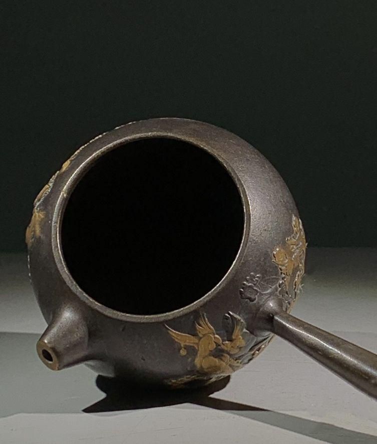 銅 細工 レリーフ歳寒三友松竹梅長把水筒 茶器 茶道具工芸品 美術品 置物 銅 細工 レリーフ歳寒三友松竹梅長把水筒 茶器 茶道具工芸品 美術品