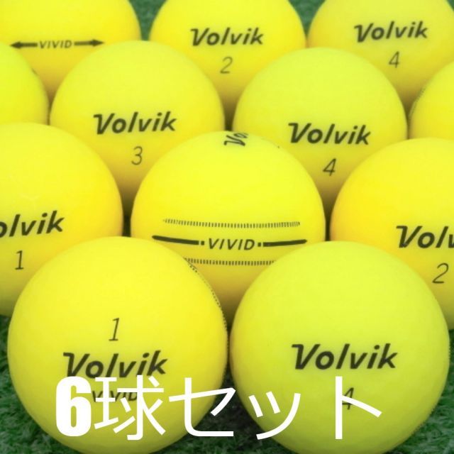 ロストボール VOLVIK VIVID イエロー 6球セット 中古 Aランク ボルビック ビビッド マット ディスタンス スピン 黄色 ゴルフボール  - メルカリ