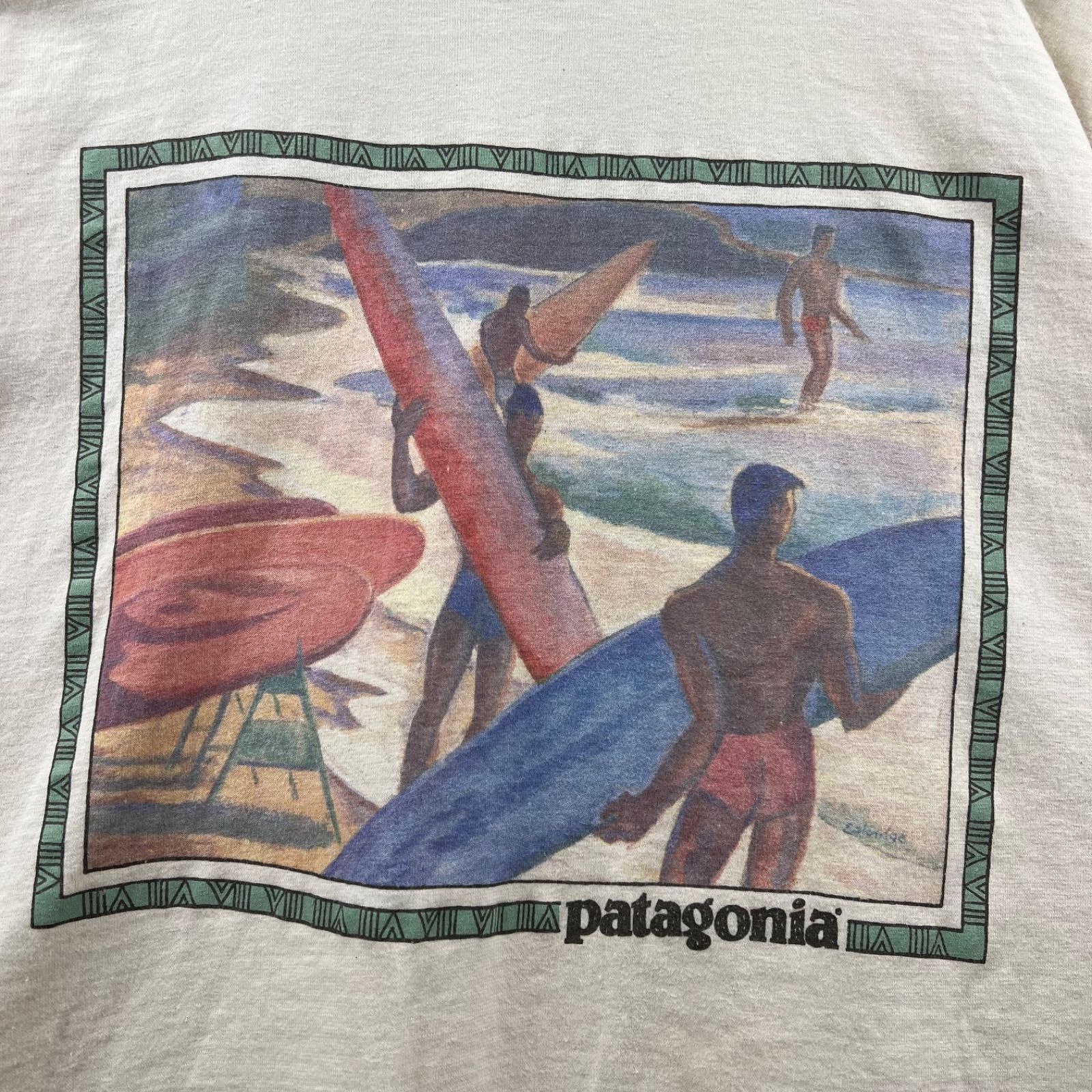 90’s 希少 USA製 ☆ 新品・未使用 ☆パタゴニア ビッグウェーブサーフT PATAGONIA 90s USA sp vintage surf print Tee organic cotton