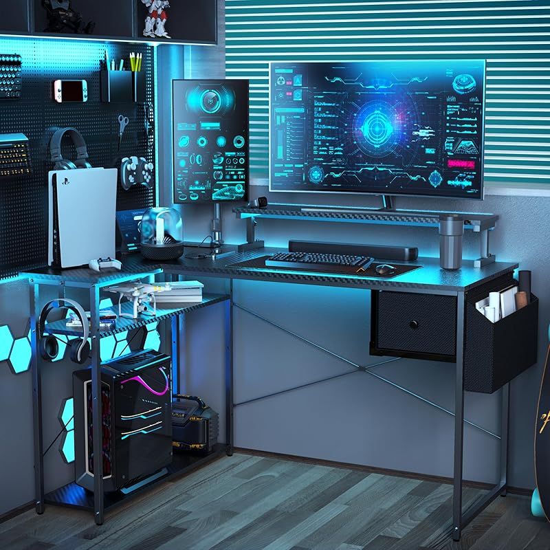 パソコン＆ゲーミングデスク モニター台付き ゲーミングデスク パソコンデスク PCデスク ゲームデスク 幅