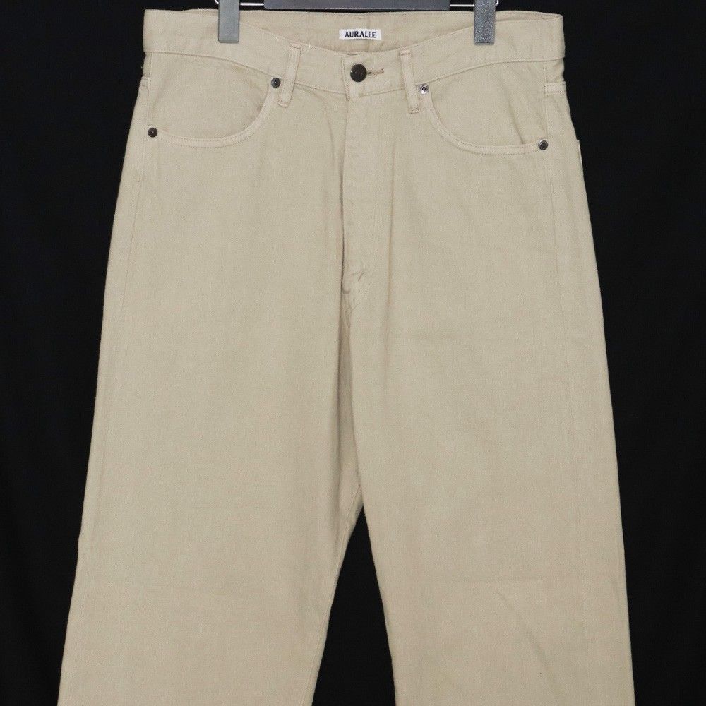 AURALEE BOTANICAL DYED SELVEDGE DENIM PANTS サイズ3 ベージュ